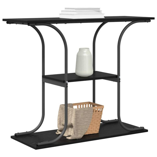 VidaXL vidaXL Console Table Black Oak 101 x 35 x 80.5 cm Engineered Wood 2
