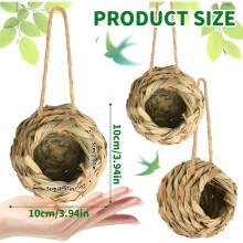 4-Pack House Outdoor, Natural Bird Nest Handwoven Bird House Hanging Bird for Garden Window Patio Lawn