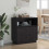 VidaXL vidaXL LED Sideboard Black Oak 71 x 34.5 x 75 cm Engineered Wood 5