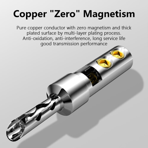 High Performances Banana Plug Metal Connector Adapter-silver 2