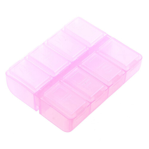 2X Plastic Rectangle 8 Compartments 7 Days Medicine Pill Box 2
