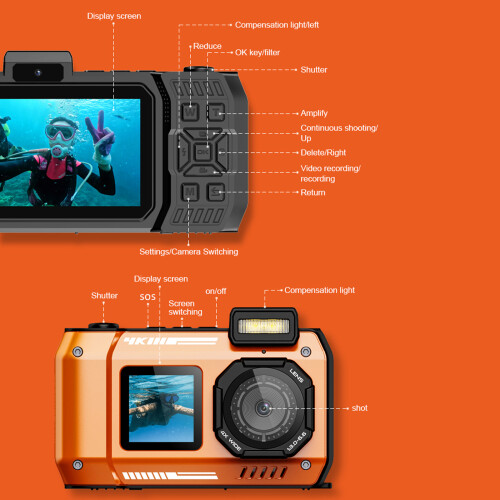 High Resolution 6500W Pixel Digital Camera Featuring-Black 1
