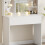 Westwood WestWood Dressing Table Vanity Desk LED Mirror Large Drawer Table Side Shelves 10