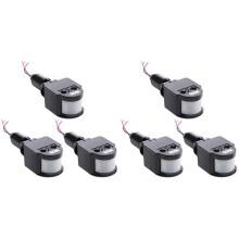 6 St Svarta Rörelsedetektorer Rörelsesensor Ljusbrytare Utomhus Pir Likström 12V Rörelsesensor Pir Sensor