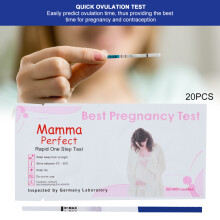 Sada 20 kusov testovacích prúžkov na skoré tehotenstvo, test moču LH, ružovo-biela, rýchle zobrazenie výsledku