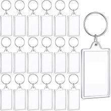 150-Pack Genomskinlig Akrylbildnyckelring Tom Fotoinsättning Nyckelring DIY Personifiera Tjänst för Familjens Vänner