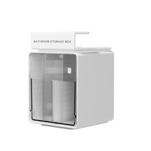 Bathroom Pull-Out Storage Box for Cotton Swabs & Pads Organizer Under Mirror Cabinet Storage Box Hook-Style
