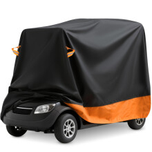 Svart och orange, XL, uppgraderat kraftigt skydd för utomhusmoped med reflekterande remsor, vindtäta spännen och förvaringspåse