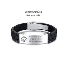 Bracelet Foláirimh Leighis Sileacóin Airgid do Fhir, do Mhná agus do Leanaí, Pearsantaithe, Nua