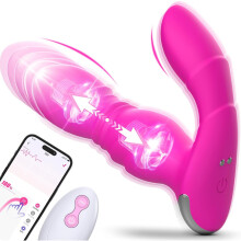 Nositelný vibračný dildo s 9 režimami, diaľkovým ovládaním a ovládaním cez aplikáciu, erotická pomôcka pre dospelých