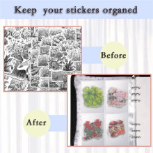 Sticker Storage Organizer,A5 Sticker Collecting Book Album Holder Binder 140 Pockets Sleeves 20 Sheets Release Paper