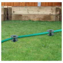 Lot de 6 Piquets de Protection pour Tuyau D'Arrosage, 25 cm, en Métal Zingué avec Tête Rotative Robuste pour la Protection des Plantes