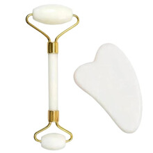 Natuurlijke Jade Roller voor Het Gezicht, Gua Sha, Lichaams- en Nekmassage met Natuursteen, Acupunctuurpunten, Oogverzorging, Spa-Massagetools,