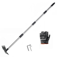 Dual-Headed Garden Hoe Set Weeder Tool with Adjustable Handle for Flower Beds Weeding