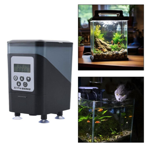 Automatic Feeder Large Capacity Waterproof Timer Feeding Clear Design Moistureproof Suction Cup Install Food Dispenser