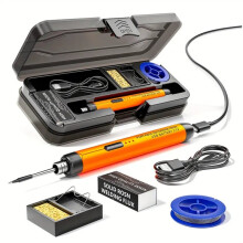 Soldering Iron Kit Type-C Interface Wireless Soldering Iron Kit Adjustable Temperature Welding Tool Orange