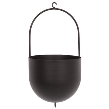 Hängender Blumentopf, Minimalistischer Hängepflanzenkorb, Metallmaterial, Geeignet für Drinnen und Draußen, Garten, Balkon, Schwarz