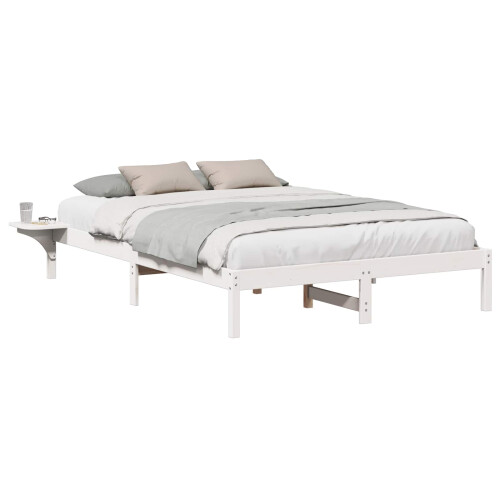 VidaXL vidaXL Bed Frame White 150 x 200 cm Solid Pine Wood 1