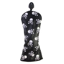 Skelett Golfklubba Skull And Crossbones 3/5 Trä Huvudskydd PU Läder Huvudskydd