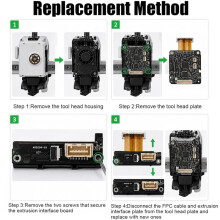 Kit de Carte D'Interface D'Extrusion de Remplacement pour Imprimante 3D pour pour P2S, Carte de Circuit Imprimé Adaptatrice avec 2 Vis de