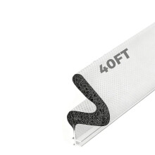 40FT Weather Stripping Door Seal, Kerf Style Foam Strip for Large Gaps,for Exterior and Interior Frames White