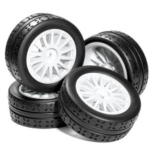 2.7"RC Crawler Tyres Non-Slip Mud Sligers Tires Heavy Duty Rubber Tires for 1/10 RC Mjx 10303 White
