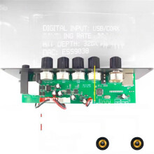 50W Stereo Versterkerbord met Display, Metalen Behuizing, 2.X25W 7.4-12V Ingang, Voedingskabel, Bluetooth5.0/USB/AUX