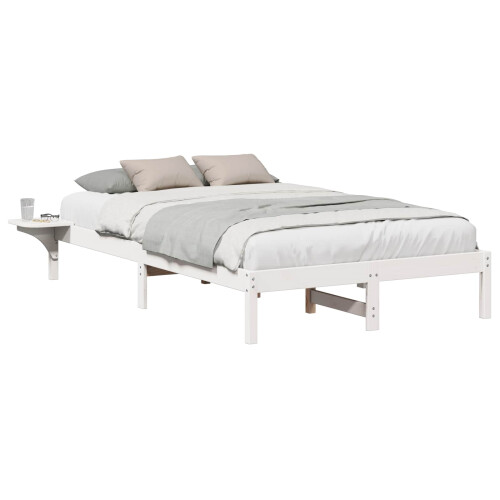 VidaXL vidaXL Bed Frame White 135 x 190 cm Solid Pine Wood 1