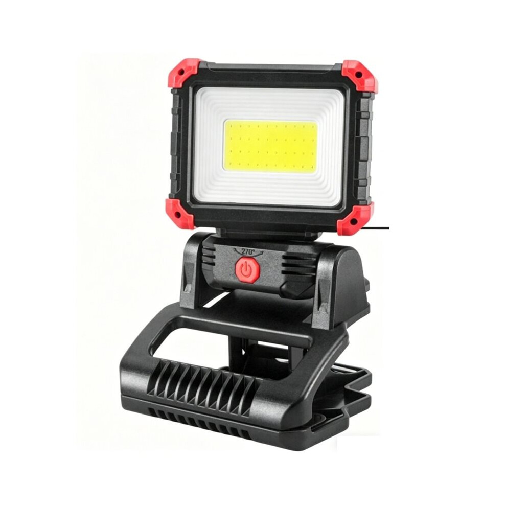 Led Rechargeable Work Light With Clamp, 2100Lm Super Bright Cob Magnetic Work Light With 3 Light Modes, For Bbq Workshop 6033240934877