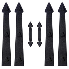 Kit de 6 Pièces de Quincaillerie Décorative Magnétique pour Porte de Garage avec Fausses Charnières et Poignées