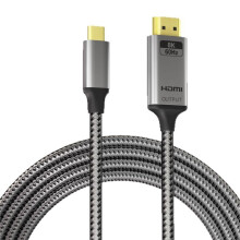 Câble USB-C Vers 2.1 de 2 M, Connecteur USB 3.2 Type-C Mâle Vers Mâle, Transmission Vidéo Haute Résolution 8K 60 Hz et 4K 144 Hz
