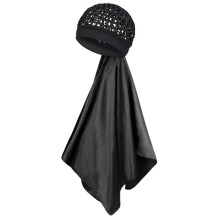 Satin Wrap Cap Hair Net and Scarf Combo for Silk Press - Soft Hair Net with Scarf for Sleeping, Protective Hair Wrap