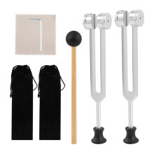 Stimmgabel-Set für Heilung, 128 Hz 136,1 Hz Stimmgabel mit Sockel, für Meditation, Entspannung und Stressabbau