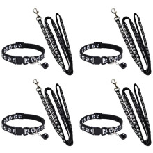 Laisse Traction pour Animaux, Motif Empreinte Patte, Réglable, avec Collier Chiot, Accessoires Chiots/Chats A