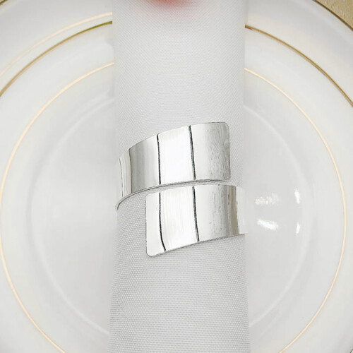 12 Pcs Anneau de Serviette, Support de Serviette de Cercle Argent 2