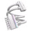 Câble Modulaire Flexible à 90 24 Broches, Synchronisation D'Éclairage ARGB, Entièrement Modulaire, 5 V, 30 cm, Blanc 1