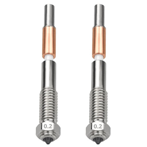 For QIDI Plus4 Bimetal Nozzle Quick Removal Ceramic Insulation Integration 0.2mm Nozzles HighTemperature Resistance