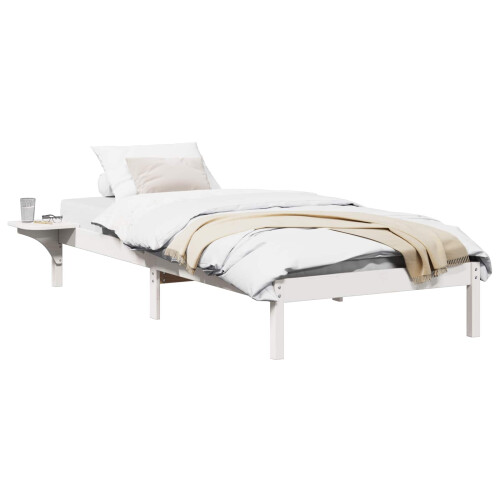 VidaXL vidaXL Bed Frame White 90 x 190 cm Solid Pine Wood 1