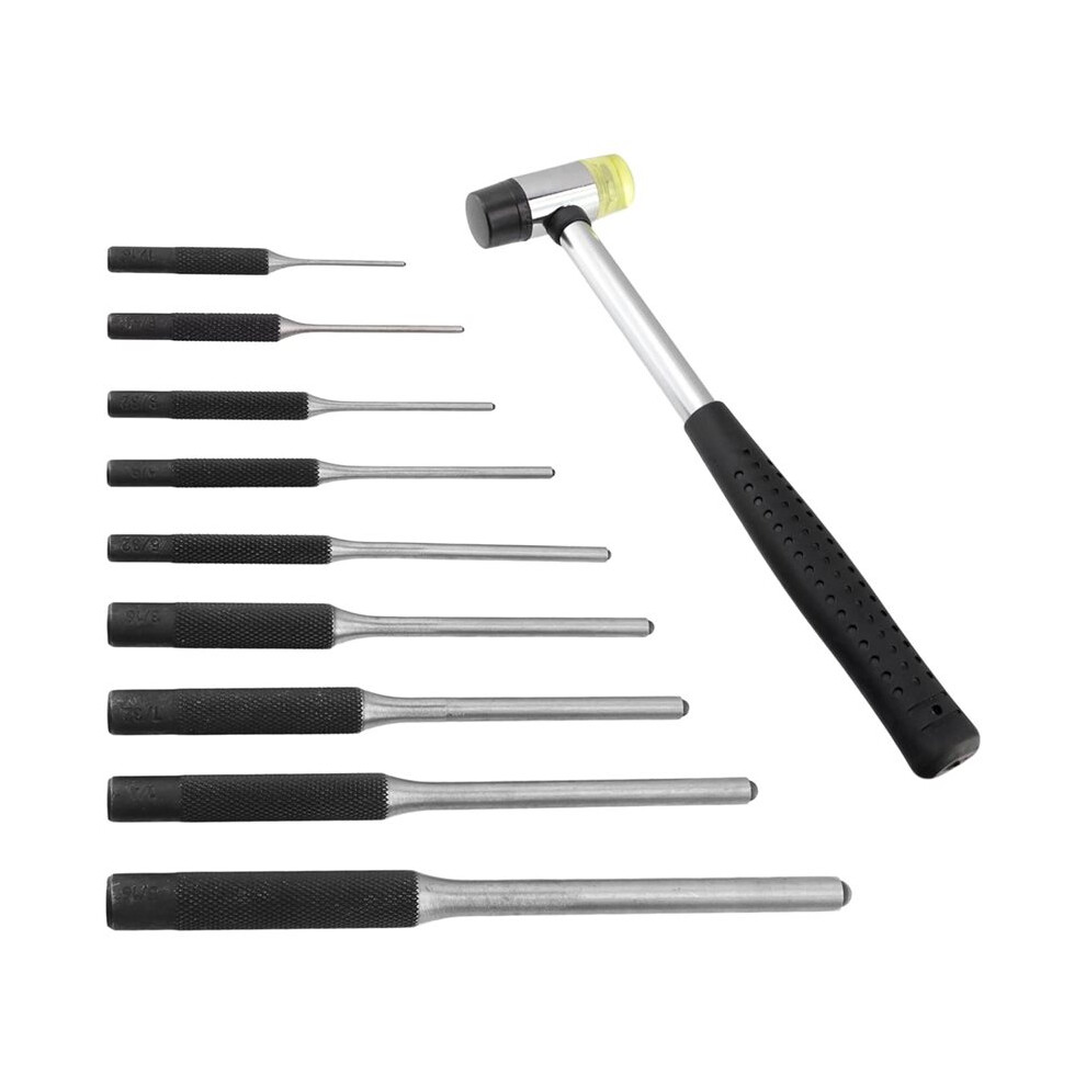 9 Pcs Punch Removing Repair Tools, Carbon Steel Pin Punch Set, Including Brass Pin Punches 6033988301610