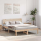 VidaXL vidaXL Bed Frame with Headboard Natural 160 x 200 cm Solid Pine Wood 3