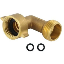 Solid Brass 90 Degree Angle Connector for Garden Hose Adjustable Interface Male to Female Elbow Secure Connection