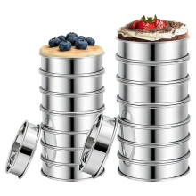 16Pcs Crumpet Rings Set, Nonstick English Muffin Rings, Stainless Steel Double Rolled Tart Ring, Round Metal Pastry Ring