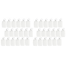 200Pcs Photo Keychain Rectangle Transparent Blank Acrylic Insert Photo Picture Frame Keyring Key Holder DIY Split Ring