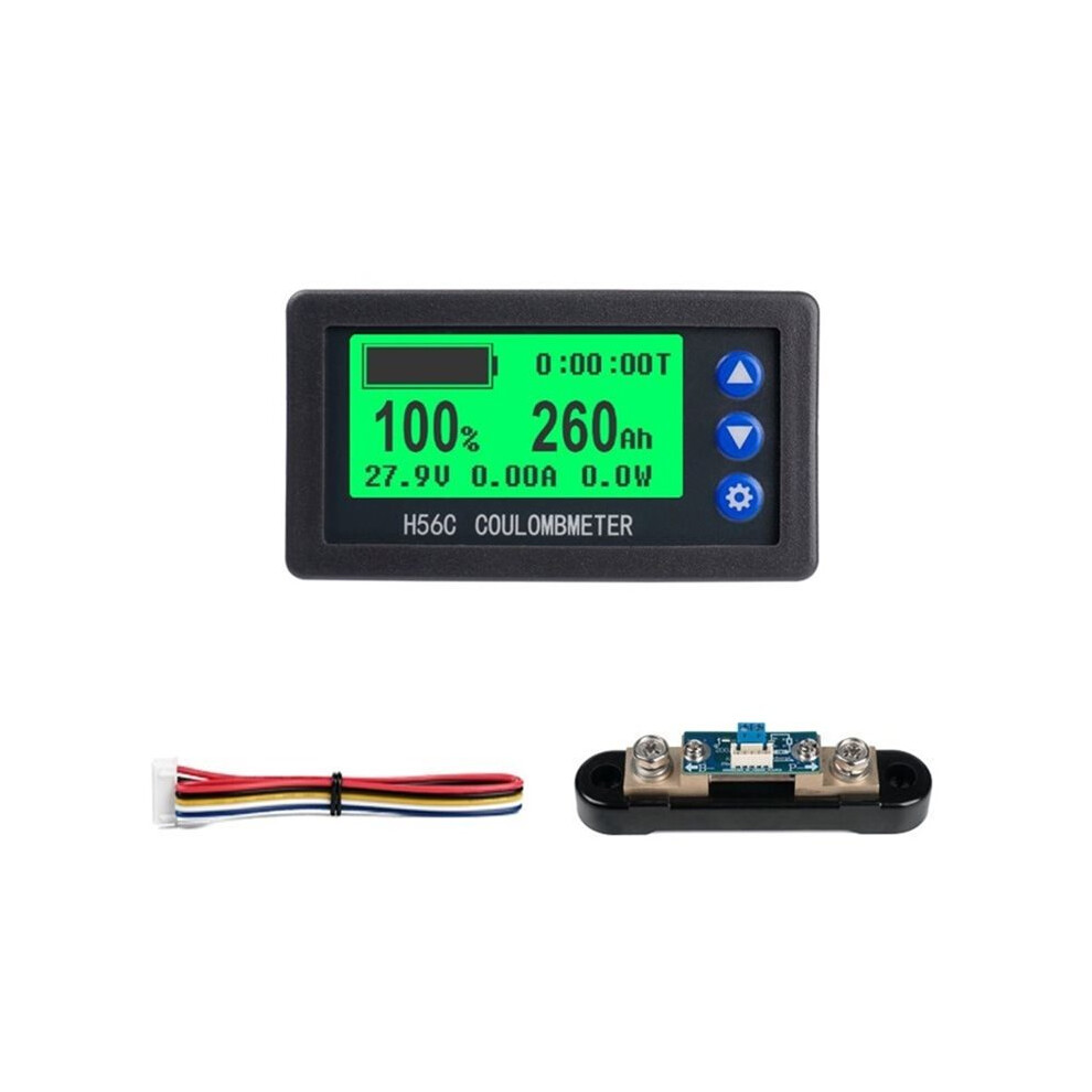 H56cr Coulomb Meter 100A Shunt With Base Battery Capacity Indicator Lithium Battery Coulomb Tester Voltmeter Ammeter 4714179167612