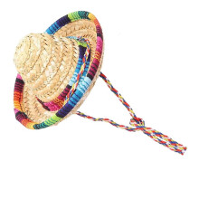 Mexikanischer Kostümhut für Paare (Eltern und Kinder) für Fiesta-Partys, Stroh-Sombrero, Karnevalskostüm, 35 cm