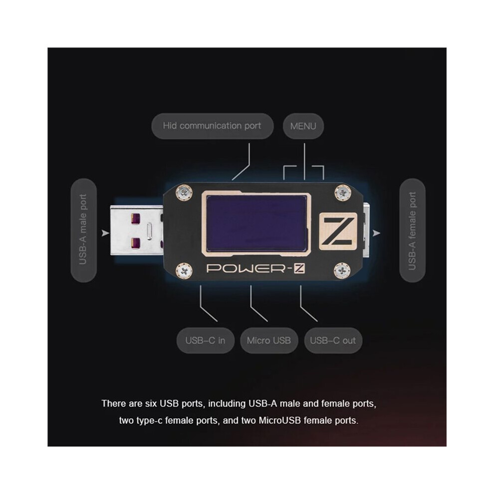 For Power-Z Km001 Usb Pd Tester Multifunction Usb Digital Voltmeter Qc3.0/Pd Type-C Voltage Current Power Detector 6032963219377
