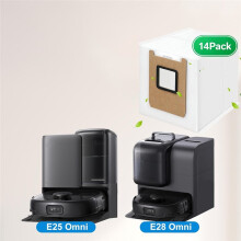 14PCS Dust Bags Replacement for E28 Omni Robot Dust Bag, 3L Large Capacity Fabric Vacuum Bags