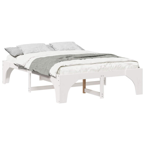 VidaXL vidaXL Bed Frame White 150 x 200 cm Solid Pine Wood 1