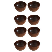 8 Pcs and Simple Wooden Bottomless Wooden Bowl Practical Soup Bowl for Restaurants and Hotels