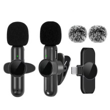 Microphone Cravate Sans Fil Professionnel Double Micro-Cravate pour L'Enregistrement Audio et Vidéo, le Vlogging sur Téléphone Portable